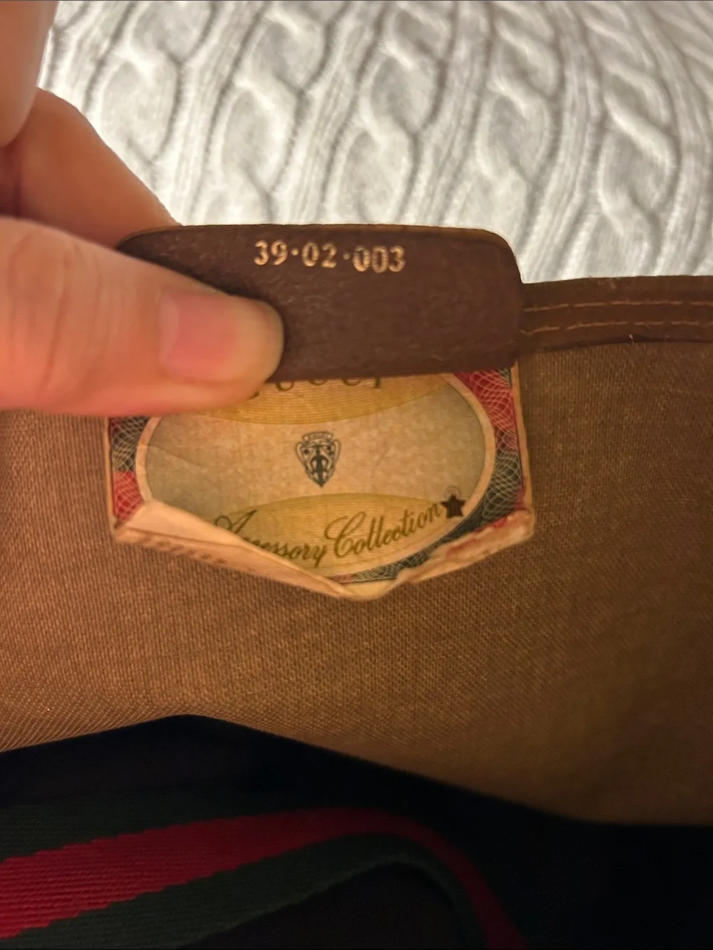 Gucci Beige/Tan GG Canvas Tote with Green & Red Web Strap
